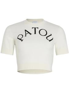 Patou укороченная футболка с жаккардовым логотипом, белый