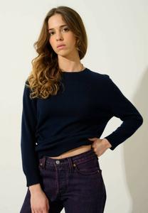 Джемпер Authentic Cashmere COL ROND BOUTONNÉ DOS, Navy/Dark Blue