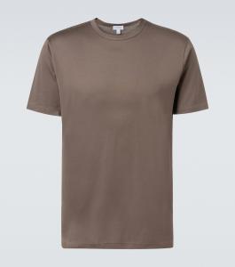 Хлопковая футболка Sunspel, Walnut