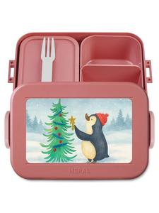 Mr. & Mrs. Panda Хлебница в виде пингвина на рождественской елке, без надписи, пастельно-красного цвета