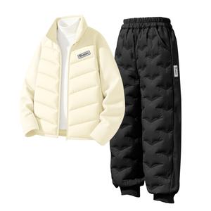 Детская повседневная спортивная одежда Disney, [thickened and fleece-lined]dih square hook-and-loop k экрю+dih square hook-and-loop k черный