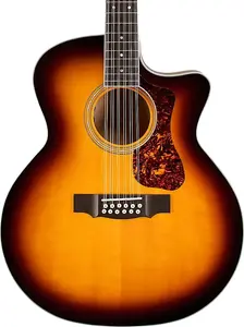 Гитара Guild F-2512CE Deluxe 12-струнная джамбо акустико-электрическая, цельная верхняя дека из ели, антикварный солнечный взрыв