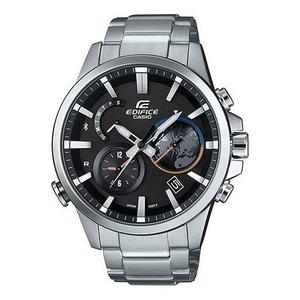 Casio Quartz Waterproof EDIFICE Sports Solar Powered Stainless Steel Strap Mens SilverBlack Analog