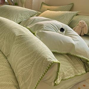 Belle Комплект постельного белья 1,5 м, 4 предмета, пододеяльник 200х230 см, простыня, 100% хлопок, утепленный, мягкий, зеленый