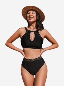 Cupshe Бикини с высоким горлом 'CAA12C4L044AA' в черном цвете