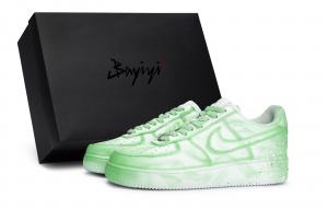 Nike Кроссовки Air Force 1 с низким верхом для скейтборда, противоскользящие, унисекс, белые, зеленые