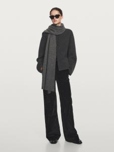 Вязаный кардиган с пуговицами Massimo Dutti, серый