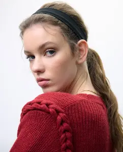 Женский однотонный свитер с длинным рукавом Tintoretto, бордовый