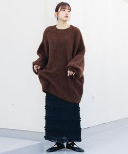 Объемное вязаное мини-платье Kbf, цвет Brown