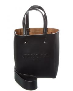 Сумка-тоут Jimmy Choo Lenny N/S из кожи, маленькая, черный