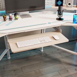 PSEAT игровой компьютерный стол, письменный стол для гейминга, офиса, учебной комнаты, спальни, эргономичная регулируемая вращающаяся клавиатура, Fengmu Bai выдвижная подставка для клавиатуры