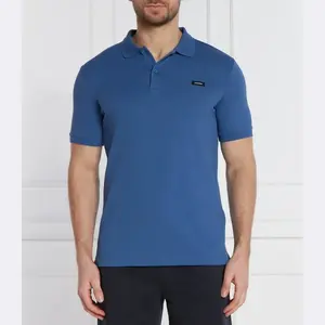 Облегающая рубашка-поло растягивать пике Calvin Klein, синий