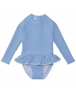 Летний парижский костюм для серфинга с длинными рукавами и юбкой для девочек - Little Kid Snapper Rock, синий