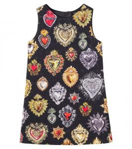 Платье из принтованного жаккарда Dolce&Gabbana Kids, Black