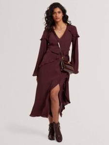 Платье миди Truea с оборками Ted Baker, Burgundy