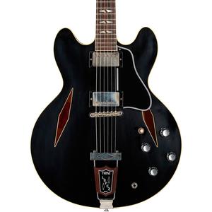 Gibson Custom 1964 Trini Lopez Standard Reissue Сверхлегкая состаренная полуполая электрогитара черного цвета