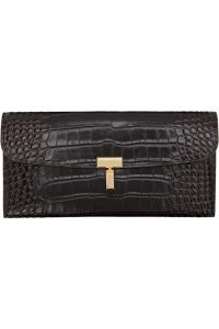 Кошелёк T-Lock с тиснением под крокодила Toteme, коричневый