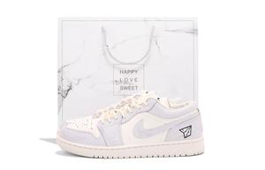 Кроссовки баскетбольные Unisex низкие Air 1 Cushioning, Wear Resistant винтажные Jordan, белый