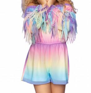 Комбинезон для девочек с бахромой и эффектом омбре, разноцветный Mia, Multicolor