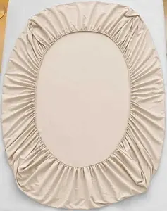 Простыня на резинке джерси 160х200+25 бежевая Cotton Market