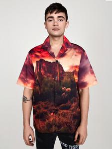 Рубашка на пуговицах Comfort fit MAD TIGERS CALI DESERT BOWLING, темно-оранжевый