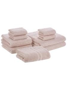 Beliani Набор из 9 полотенец ATAI розового цвета