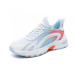 JSWEI Женские противоскользящие износостойкие низкие повседневные беговые кроссовки White Blue Orange, цвет White Blue Orange