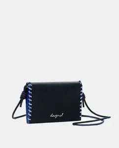 Кошелек 2 в 1 среднего размера с швами Desigual, черный