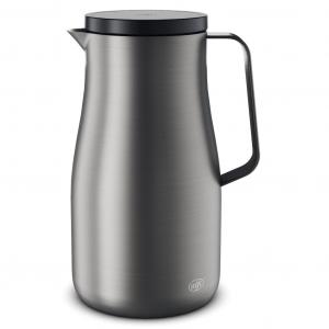 Кофейник STUDIO, из двойной нержавеющей стали, подходит для мытья в посудомоечной машине, 1 л, 1 шт., сохраняет тепло 12 ч и холод 24 ч, эргономичная ручка, широкое горлышко Alfi, Dark steel mat