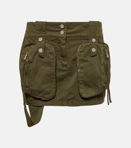 Мини-юбка из хлопкового твила Blumarine, Militaire