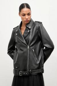Кожаная байкерская куртка Answear.Lab, черный