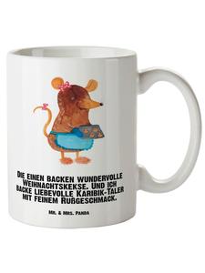 Кружка XL с изображением мышки, печенья и надписи белого цвета Mr. & Mrs. Panda