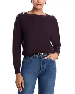 Кашемировый свитер с вырезом-лодочкой - эксклюзив C By Bloomingdale'S Cashmere, коричневый