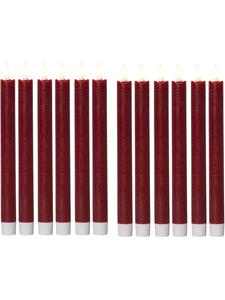 Novaliv Светодиодные конусные свечи с таймером, красные, 12 штук, для использования в помещении - 6 часов - натуральный воск, 2 штуки, красные