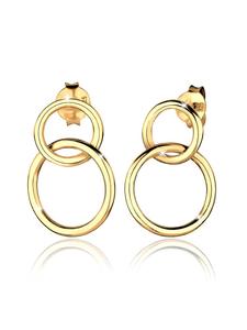 Elli Серьги из серебра 925 пробы, геометрический узор, круг в золоте