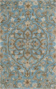 Ковер SAFAVIEH, 77 x 122 см, Bella Collection, Blue & Taupe, ручной работы из шерсти, идеален для помещений с высокой проходимостью: прихожая, гостиная, спальня (BEL673C)
