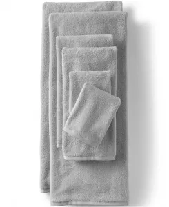 Набор из 6 быстросохнущих хлопковых банных полотенец Lands' End, серый