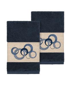 Набор из 2 декоративных полотенец для рук Annabelle Linum Home, Navy, 2 Piece Hand Towel Set