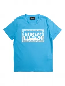 Футболка с логотипом Versace Kids, синий