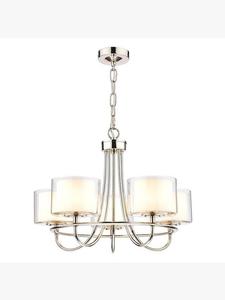 Потолочный светильник Southwell с 5 плафонами Laura Ashley, Polished Nickel
