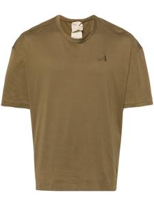 Ten C футболка с вышитым логотипом, коричневый