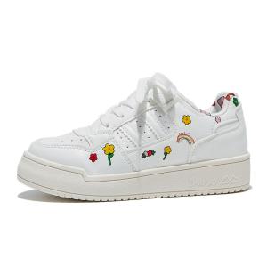 Белые низкие кожаные скейтерские женские туфли Ecru Medd