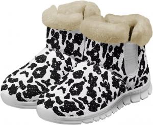 Женские зимние сапоги из коровьей кожи с меховой подкладкой, теплые фланелевые, противоскользящие, легкие уличные сапоги для женщин, размер США 6-12 Fuxowvby, Cow Skin