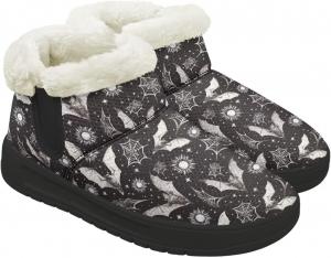 Зимние женские ботинки без шнурков, ботинки на снег, теплые кроссовки, слипоны, толстый каблук, удобная подошва из ЭВА Chririnla, Spider Web Bat