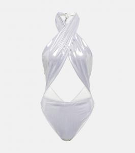 Купальник Italian Stallion из ткани ламе REINA OLGA, серебряный