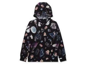 Детская толстовка Nike NSW Fly Pe Hoodie, черная, с карманом-кенгуру и графическим принтом, GBO249