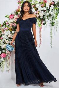 Плиссированная юбка макси Bardot Goddiva, темно-синий