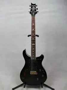 PRS SE Custom 24 Полуакустическая пьезоэлектрическая гитара, цвет Угольный Всплеск с чехлом