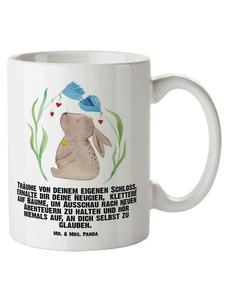 Кружка XL с изображением кролика, цветка и белой надписи Mr. & Mrs. Panda