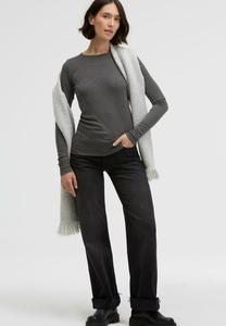 Топ SENSES.THE LABEL TA:MINA MIT RUNDHALSAUSSCHNITT, Anthra Melange/Mottled Anthracite